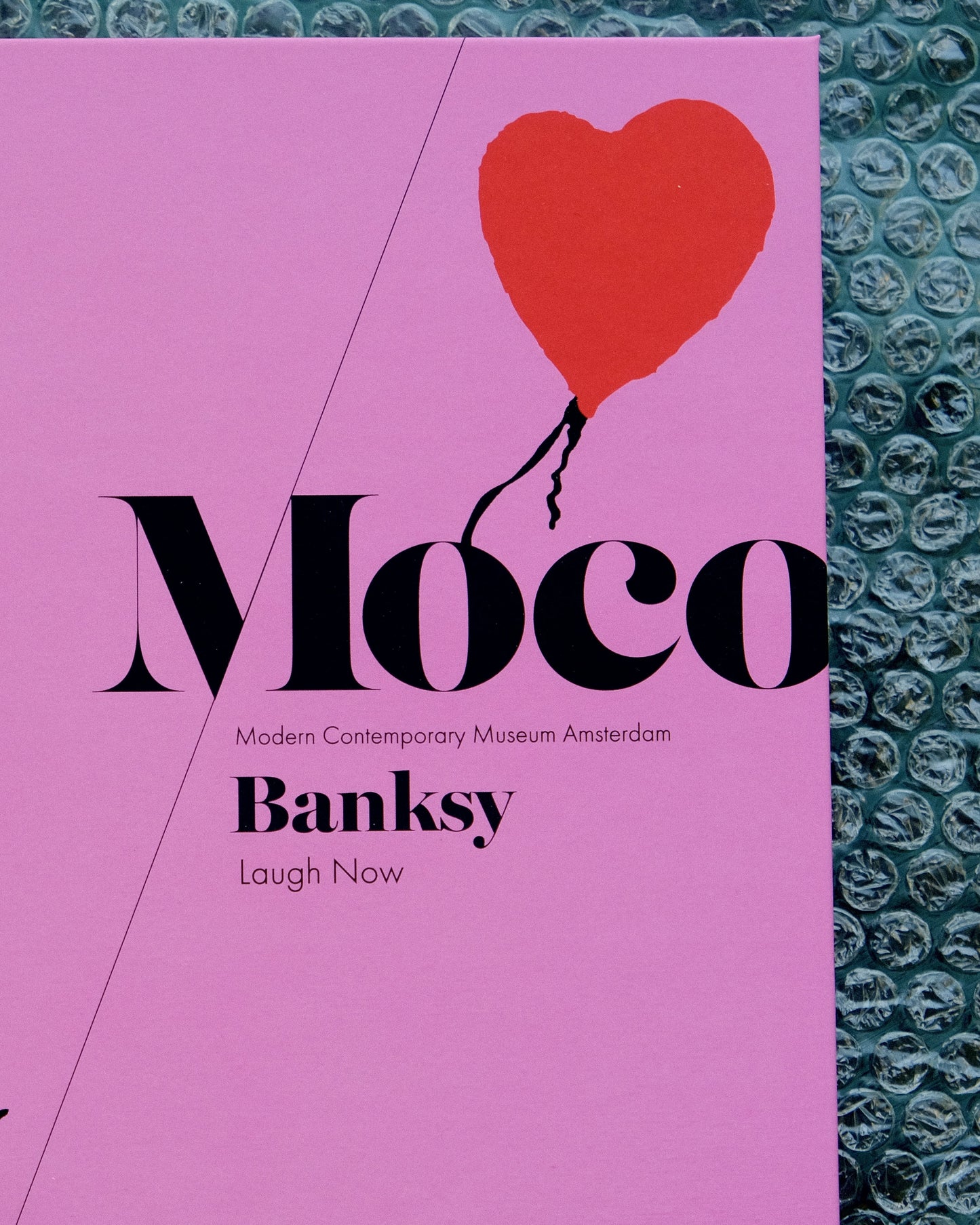 Close-up look at the front cover of the Banksy Catalogue Moco.